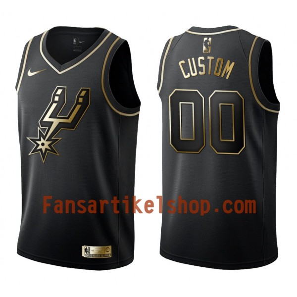NBA San Antonio Spurs Trikot Benutzerdefinierte Nike Schwarz Golden Edition Swingman - Herren NBA San Antonio Spurs Trikot Benutzerdefinierte Nike Schwarz Golden Edition Swingman - Herren